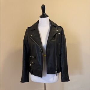 Scotch & Soda Black real Leather Jacket for Women